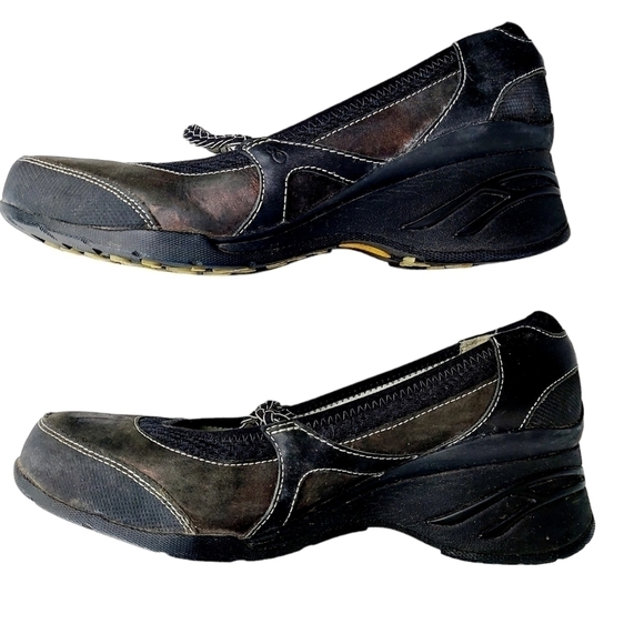 Ahnu Mary Jane Comfort Shoe Size 9 Black Slip On Wedge Vibram Sole Arch Support - Picture 3 of 16